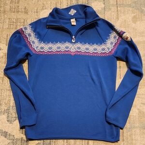 Women Dale Of Norway 1/4 Zip Sweater. Blue. Size Large. Like New.